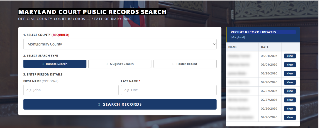 Maryland Inmate Search Tool